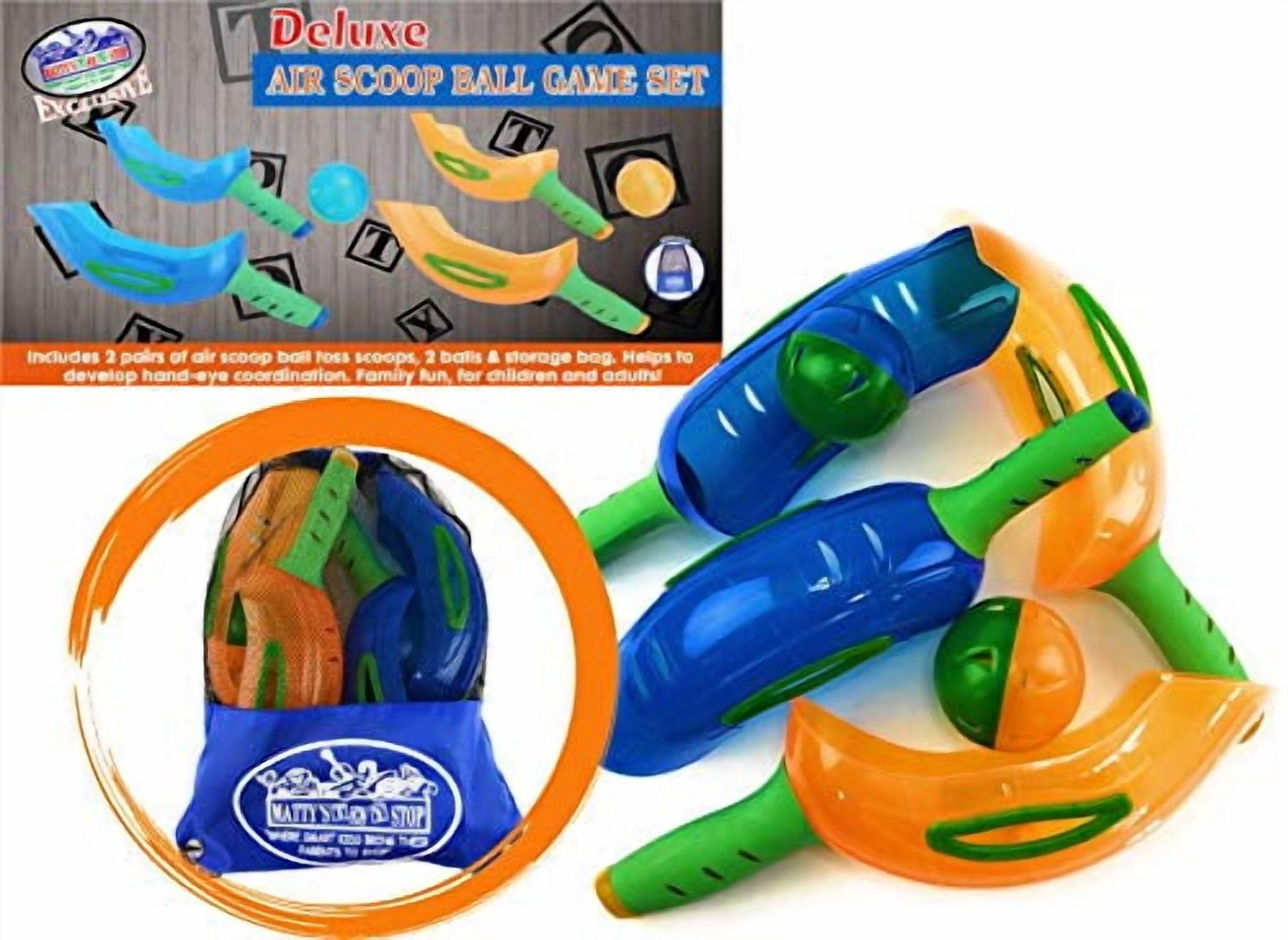 Matty's Toy Stop Deluxe Jai alai Plastic Air Scoop & Throw Set