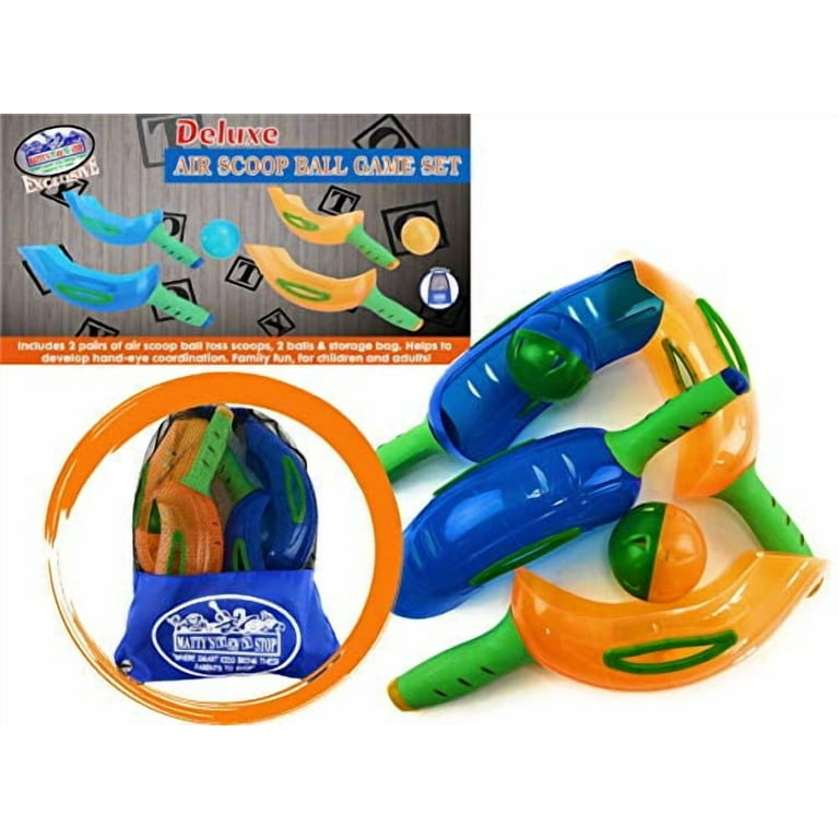 Matty's Toy Stop Deluxe Jai alai Plastic Air Scoop & Throw Set