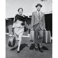 thumbnail image 1 of Mature Couple Carrying Their Luggage Poster Print - 18 x 24 in., 1 of 1