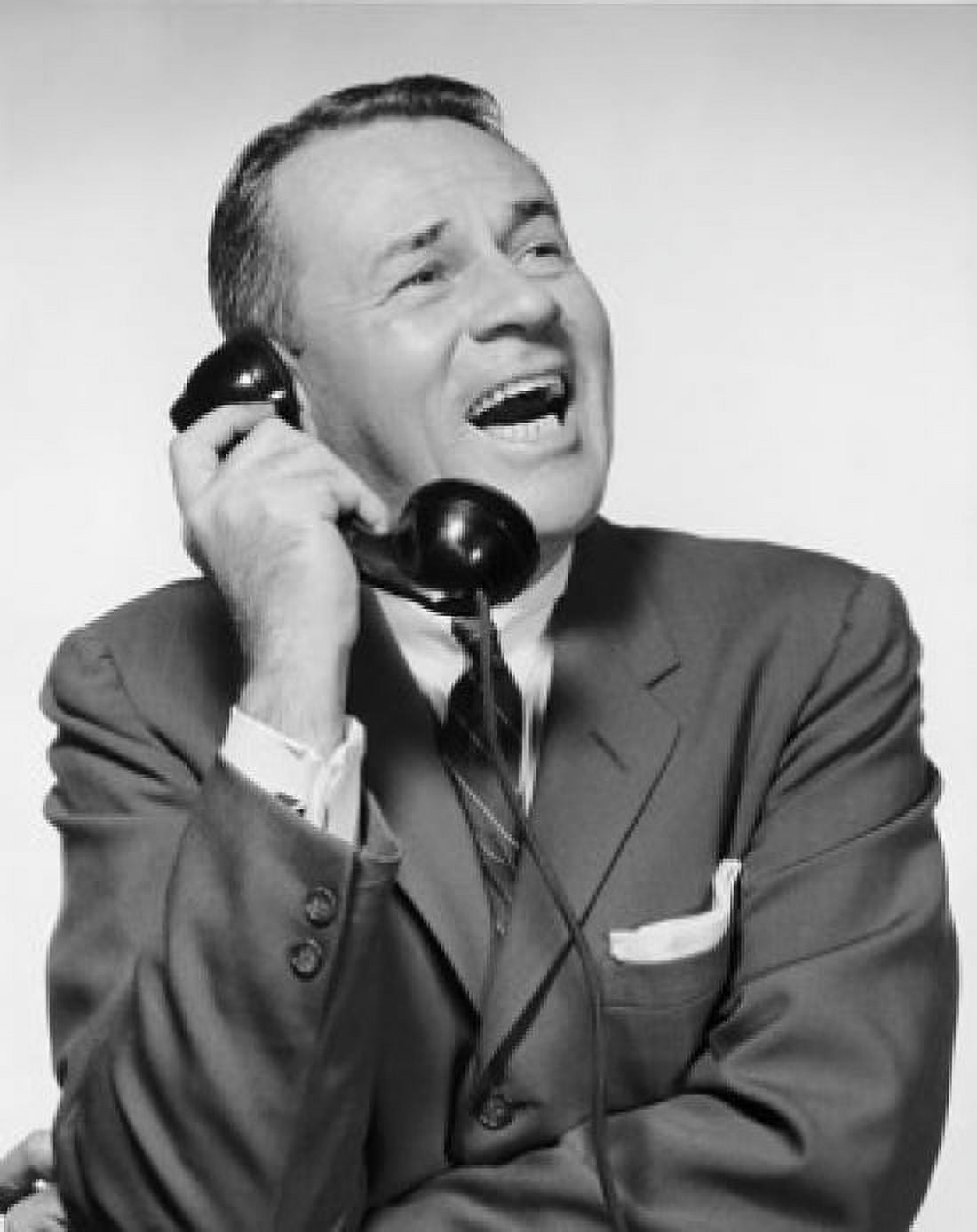 Mature businessman talking on telephone and laughing Canvas Art - (18 x 24)