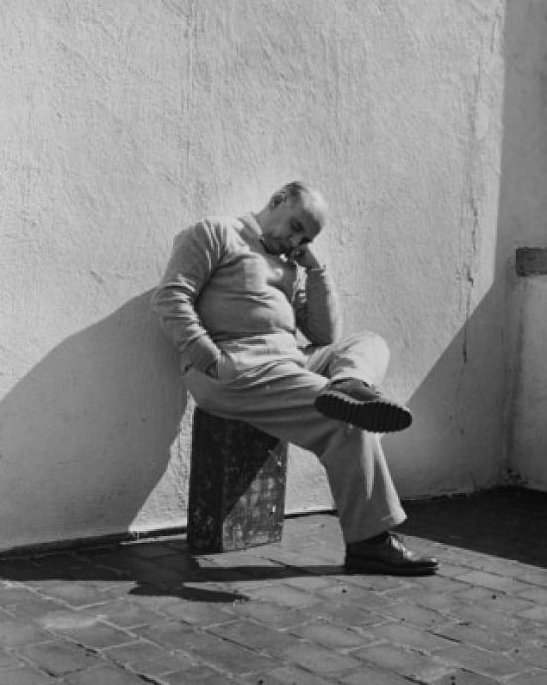 Mature man napping with his hands in his pockets Canvas Art - (24 x 36)