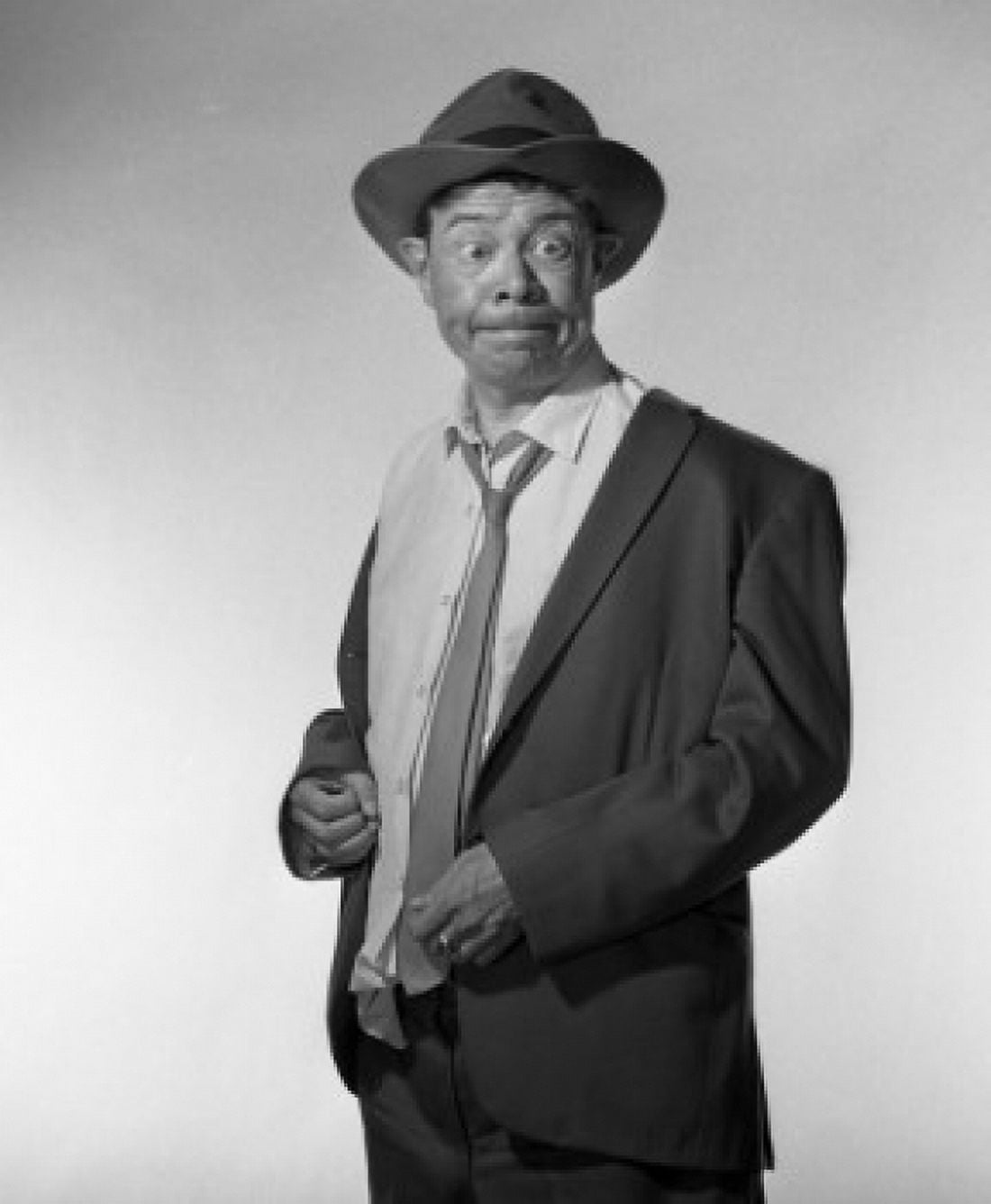 Mature man standing and making funny face Canvas Art - (18 x 24)