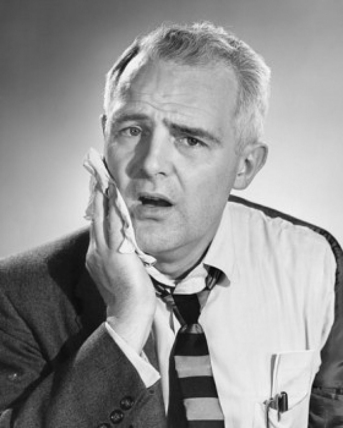 Mature man wiping sweat with a handkerchief Canvas Art - (24 x 36)