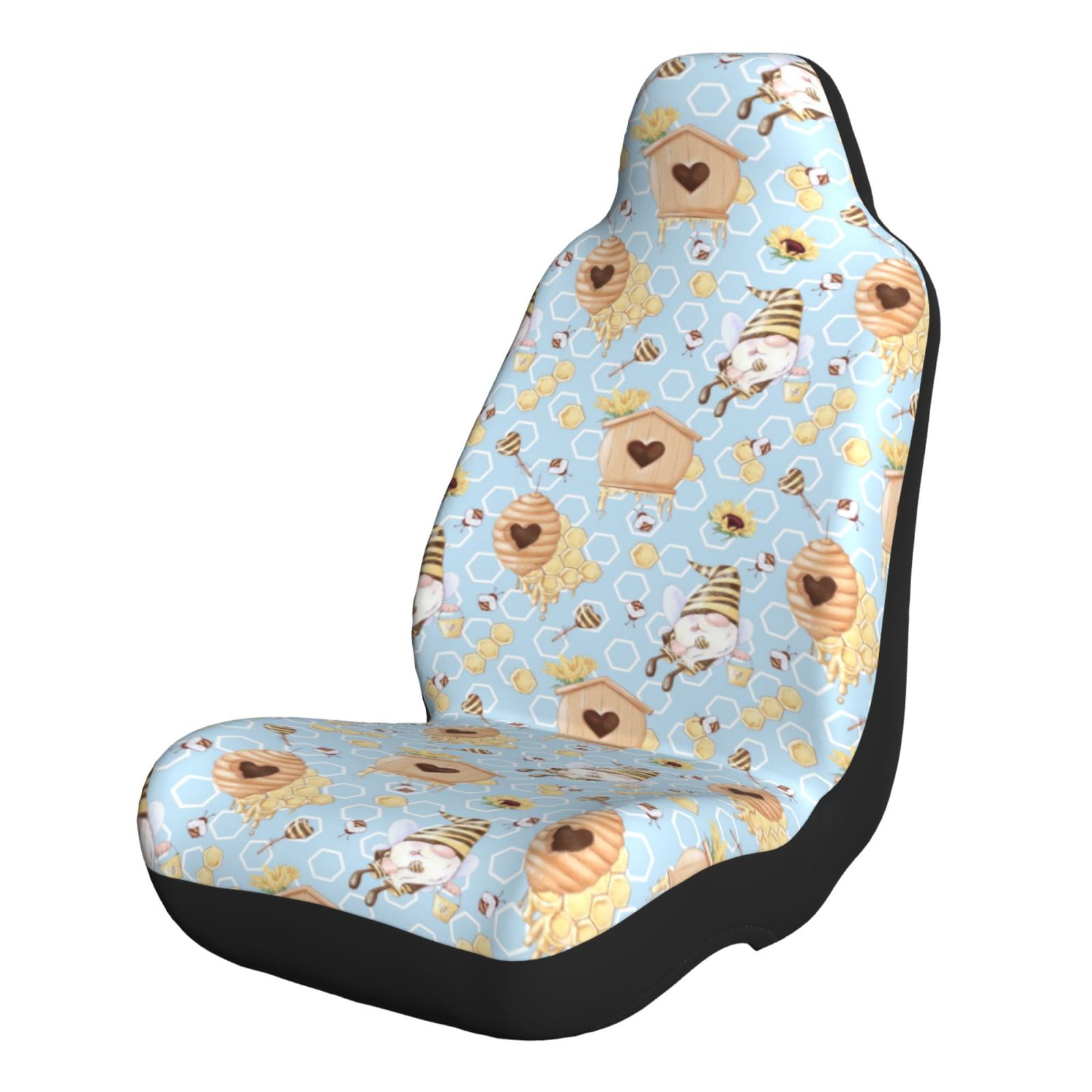 Matuu Cute Gnome Bee Collects Honey Printed Car Seat Covers Full Set