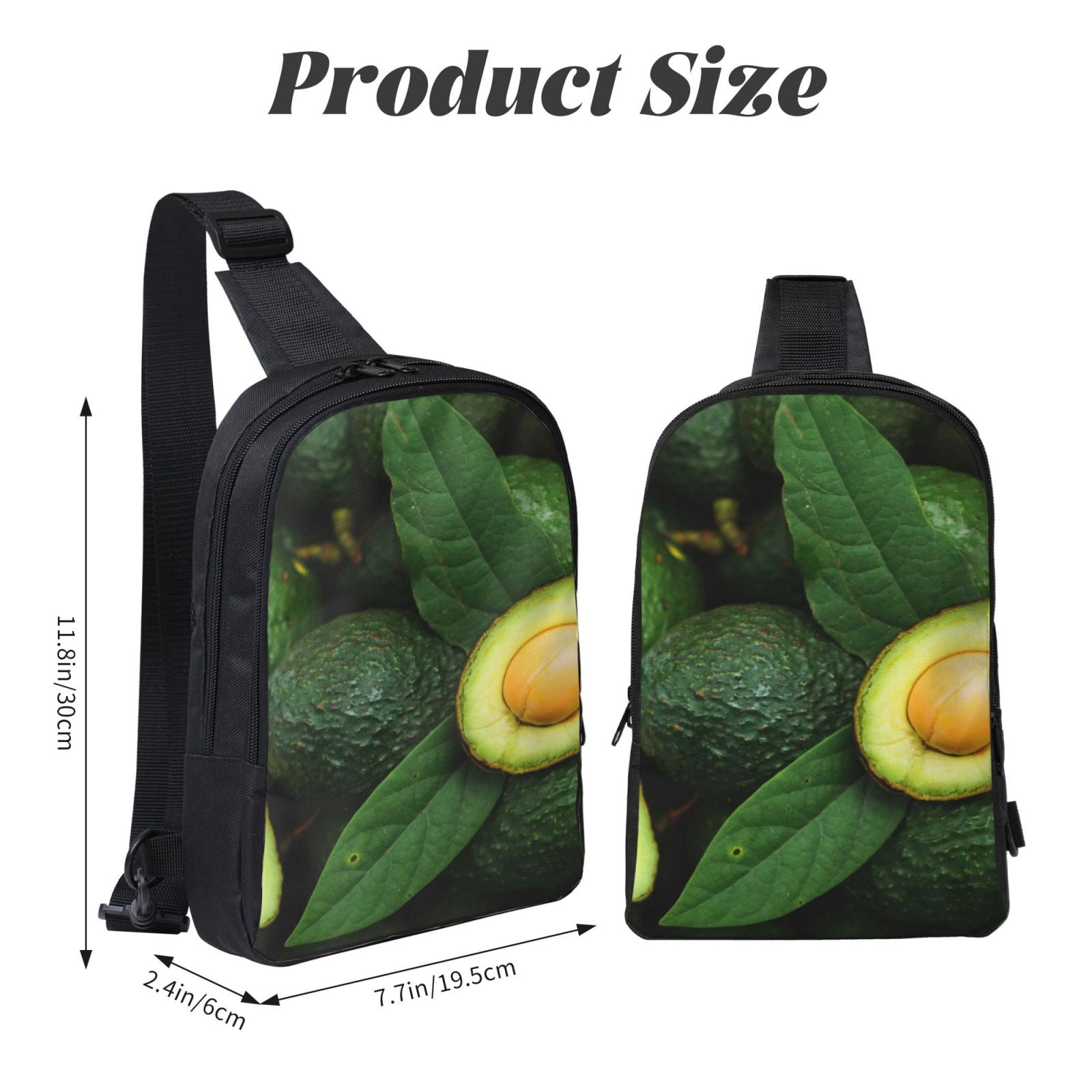 Matuu Fresh Avocados for Chest Bag with Dual Pockets, Waterproof Crossbody Shoulder Bag for Men and Women