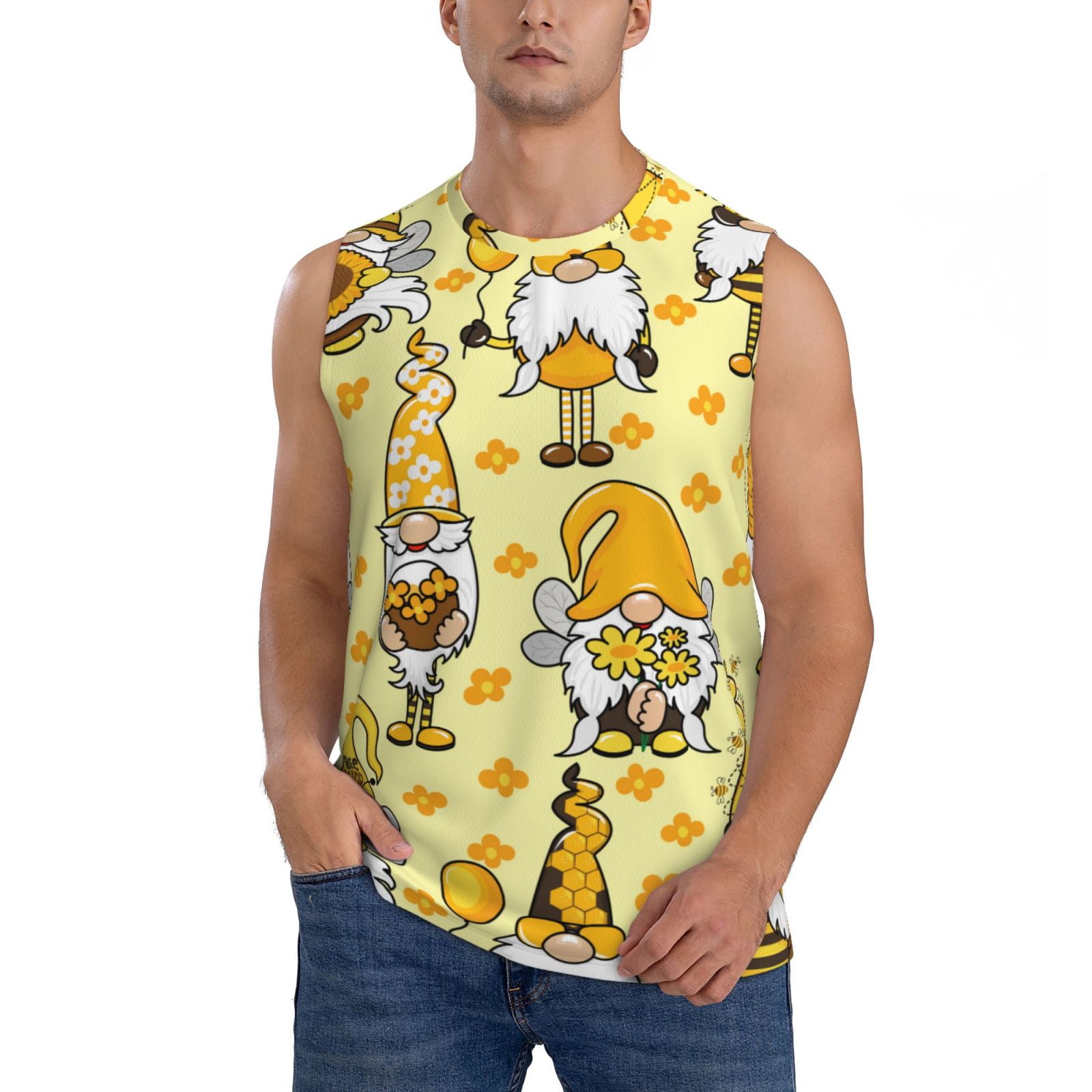 Matuu Garden Honeybee Gnomes for Men's Fitness Tank Top Gym, Sports ...