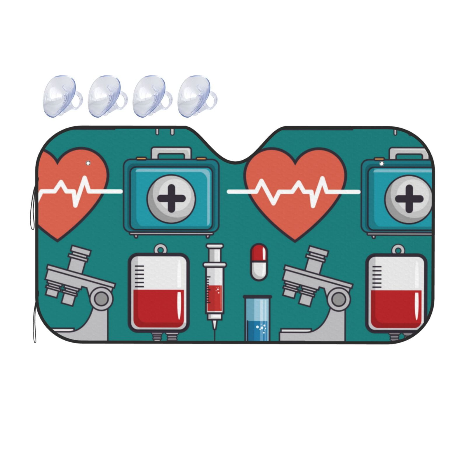 Pharmacy Pattern Print Car Sun Shade