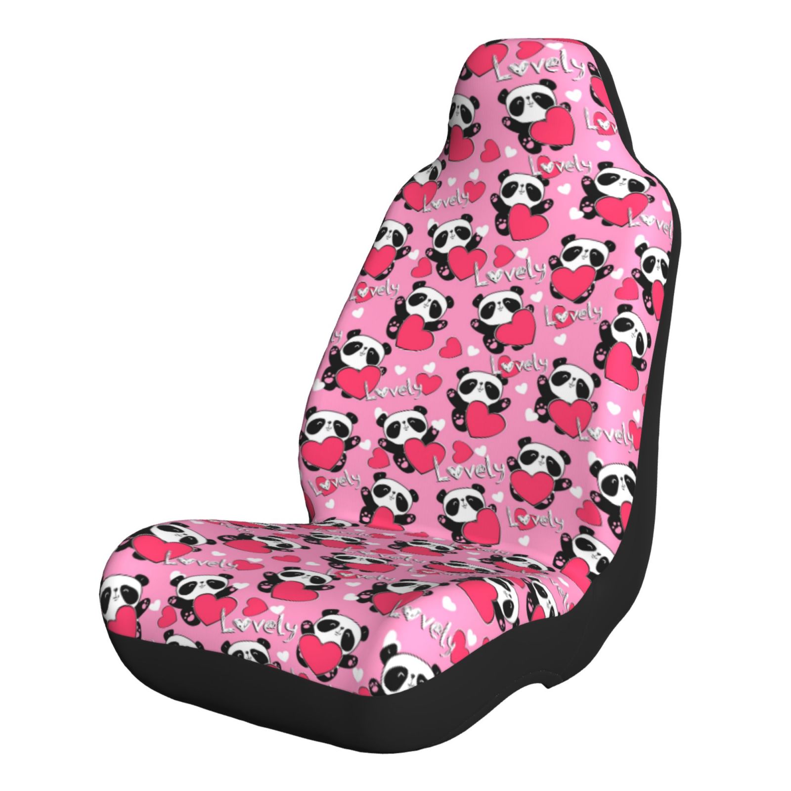 Matuu Panda Heart Valentine Printed Car Seat Covers Full Set.Light and