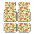 Matuu Rose Daisy print 4Piece AllWeather Floor Mats for Universal