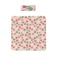 Matuu Strawberry And Flowers for Baby Swaddle Blanket and Headband Set