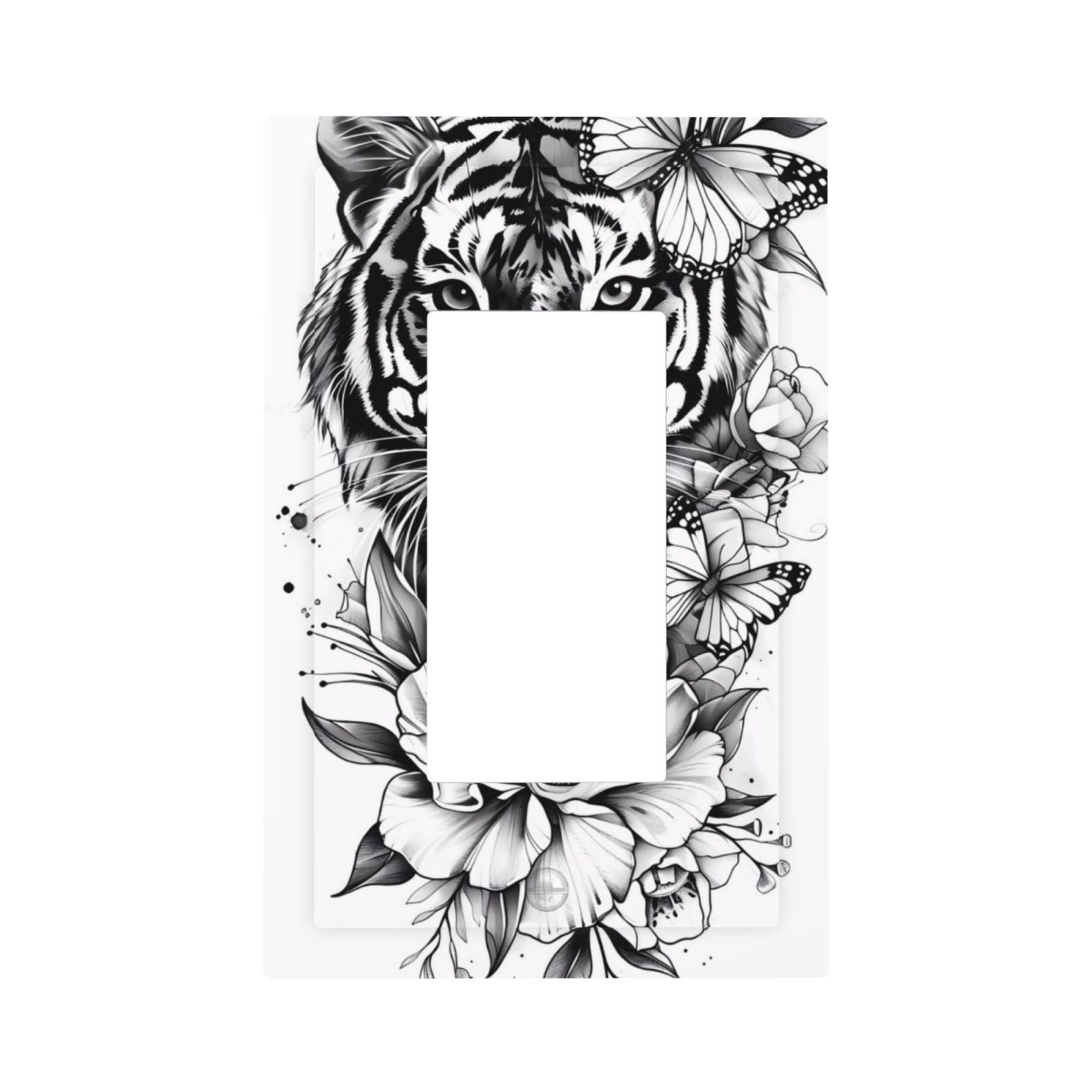 Matuu Tiger Butterfly Floral Art for Modern Decorative Wall Plate ...