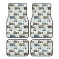 Matuu Tractor and Dumper print 4Piece AllWeather Floor Mats for