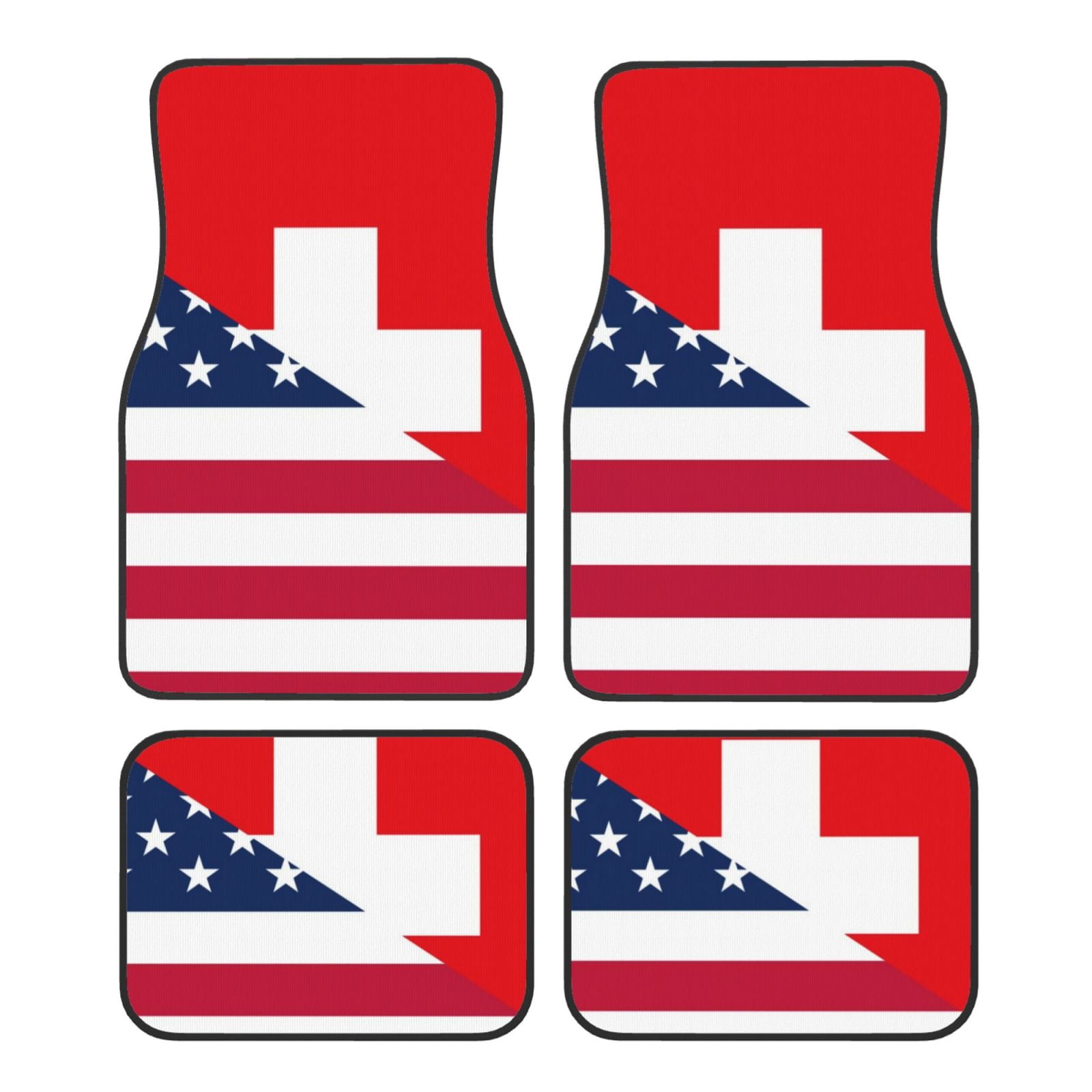 Matuu USA Switzerland print 4Piece AllWeather Floor Mats for