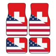 Matuu USA Switzerland print 4Piece AllWeather Floor Mats for