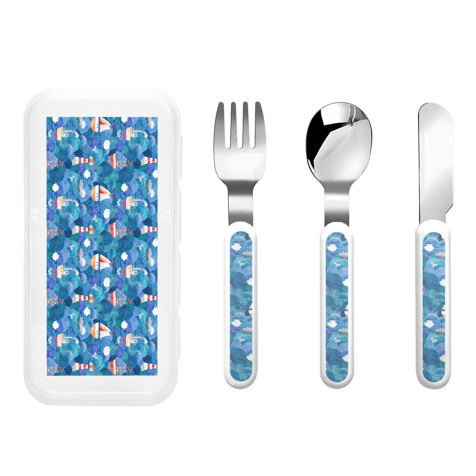 Lollaland Toddler Utensil Set – 5-Piece Plastic Spoon & Fork Set With Travel Pouch, BPA Free