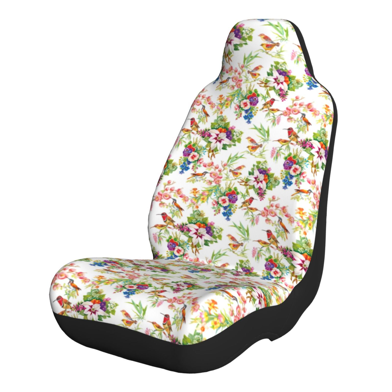 Matuu Wild Exotic Birds And Flowers Printed Car Seat Covers Full Set