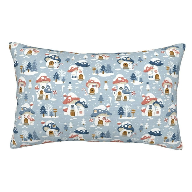 Matuu cute Mushroom Village for Premium Pillowcase Stuffer Rectangular Bedding Throw Pillowcase (Pillow core not included)-16"x24"