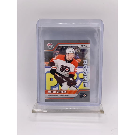 Matvei Michkov Rookie RC 2024-25 Topps Now NHL Stickers card #9 Limited Ed Official Records 1st goal vs ers, Unframed Canvas