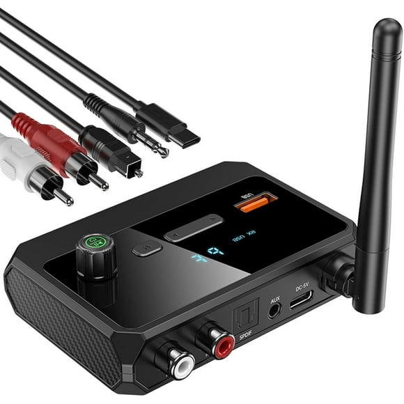 Matxabr Bluetooth 5.3 Receiver for Home Stereo, Optical Low Latency & HD Music Audio Bluetooth to RCA Adapter for Stereo/Speakers/Wired Speakers/Home Music Streaming Stereo System, Support AUX/USB