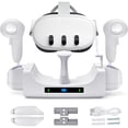 thumbnail image 1 of Matxabr Charging Dock for Oculus/Meta Quest 3,Charging Stand for Meta Quest 3 Controller and Headset with 2 Rechergeable Batteries,Battery Cover|Wall Mount Fast Charging Station,Dual-use, 1 of 10