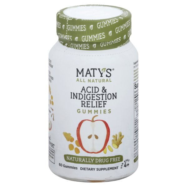 Maty’s All Natural Acid & Indigestion Relief 60 Gummies Safe