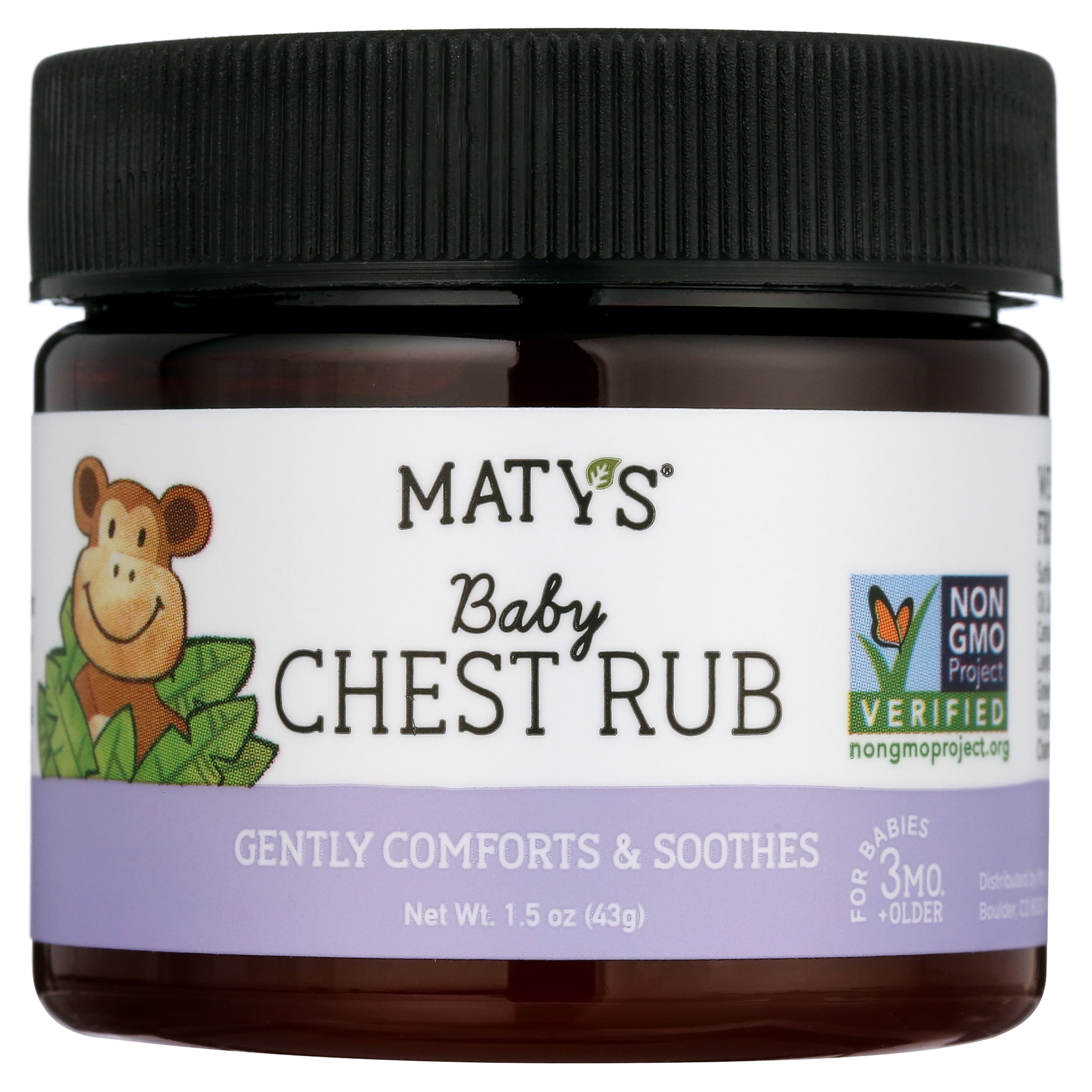 Matys Baby Chest Rub, Menthol and Petroleum Free, Cold and Congestion Relief, 1.5oz
