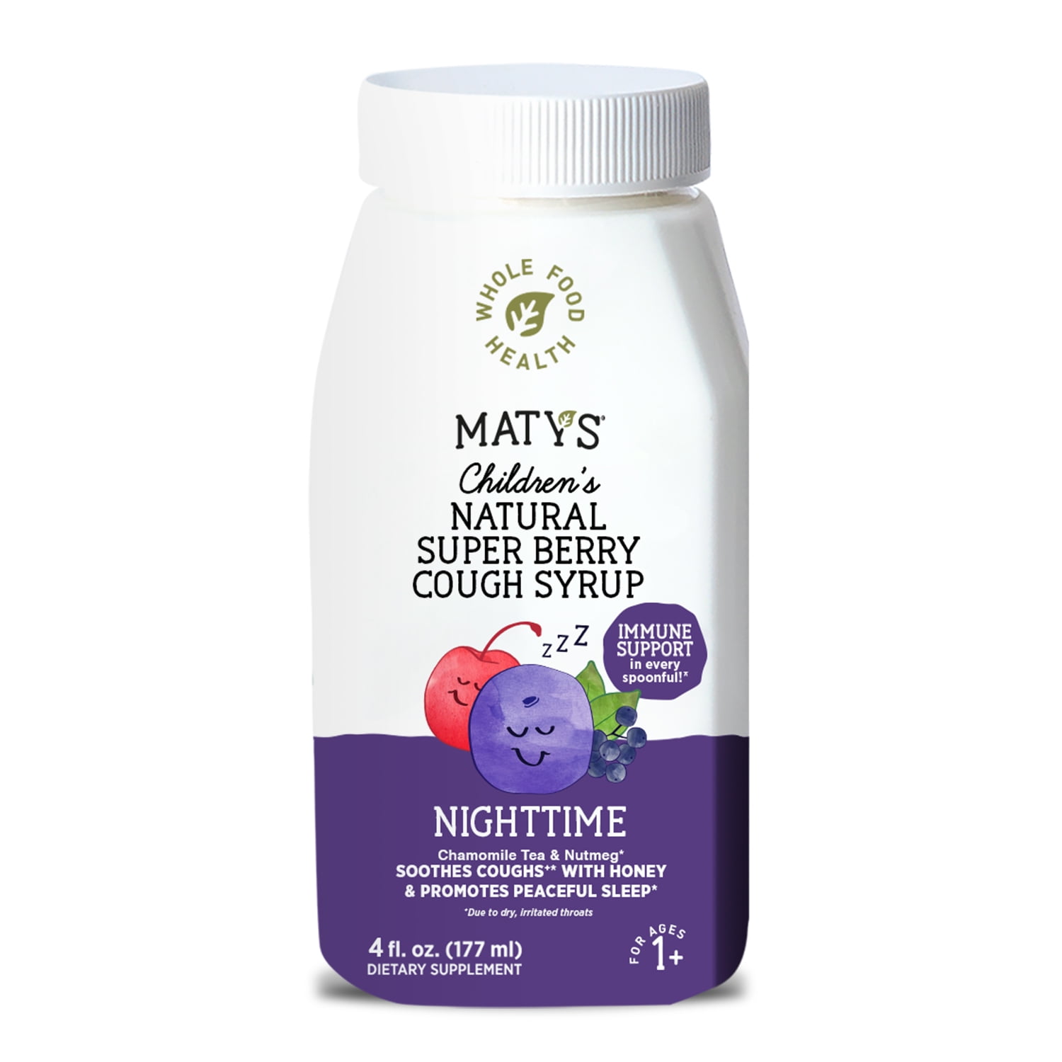 Maty's Maty’s Children’s Super Berry Nighttime Cough Syrup, 4 fl oz