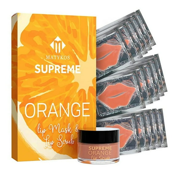 Matykos Orange Scent Lip Mask, Exfoliator and Moisturizer, 15 Pack