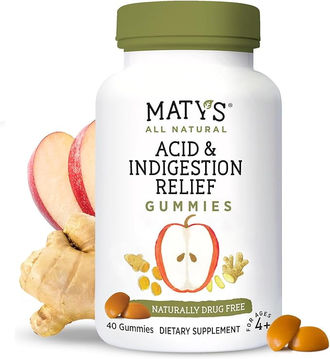 Matys Acid & Indigestion Relief Gummies, Safe Antacid for Occasional Acid Reflux & Heartburn in