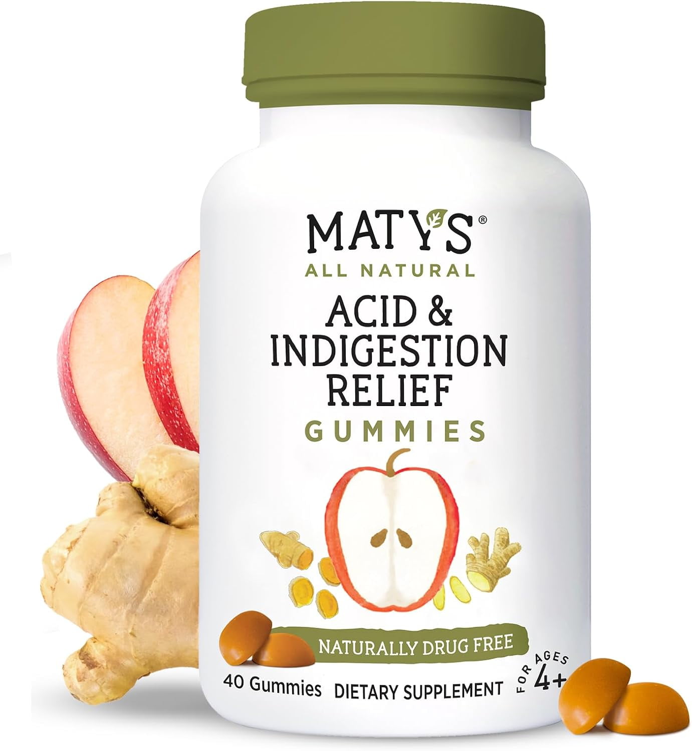 Matys Acid & Indigestion Relief Gummies, Safe Antacid for Occasional
