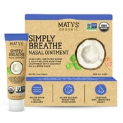 Matys Organic Simply Breathe Nasal Ointment for Dry Noses & Nostrils Due To Allergies, Nose Bleeds, CPAP & Oxygen Device Irritation, Clean Saline Alternative for Adults & Kids, 0.5 oz Tube