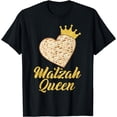 thumbnail image 1 of Matzah Queen Crown Heart Jewish Passover Pesach Holiday T-Shirt, 1 of 4