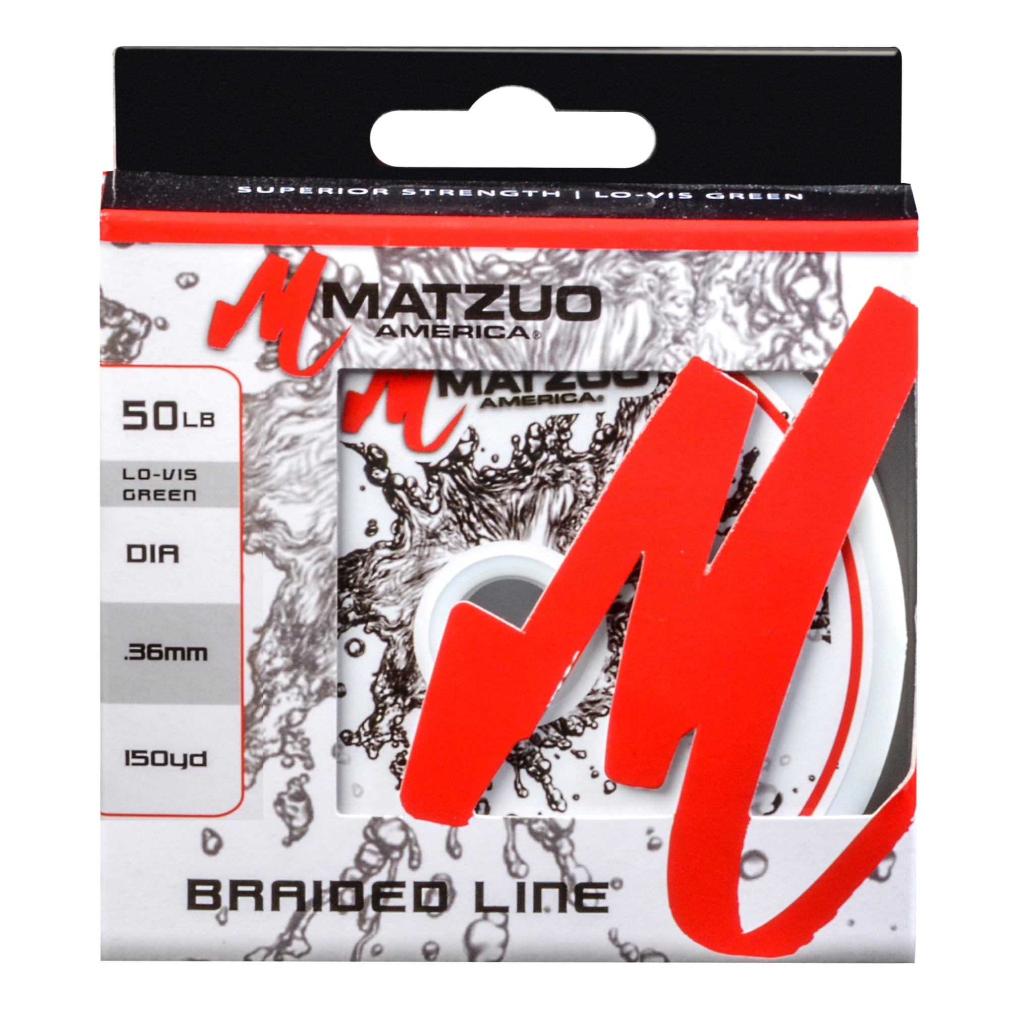 Matzuo Braided 50-Pound Fishing Line, Lo-Vis Green, 150 Yards