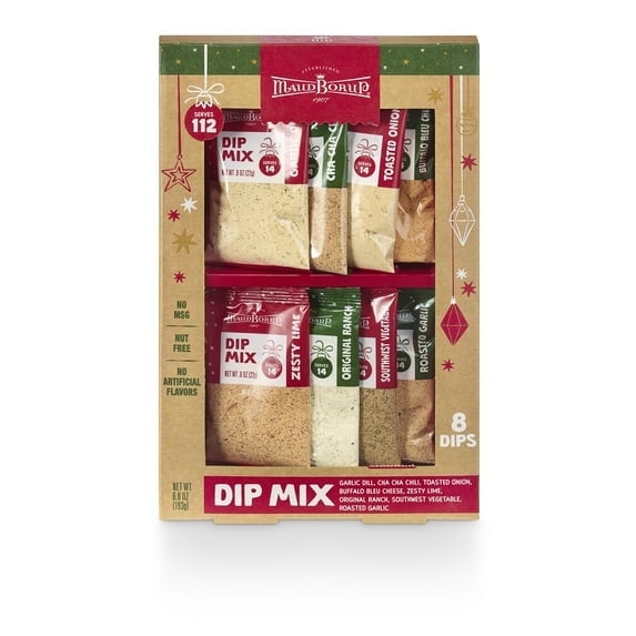 Maud Borup 8 pack Dip Mix Sampler Gift Set 6.8 oz