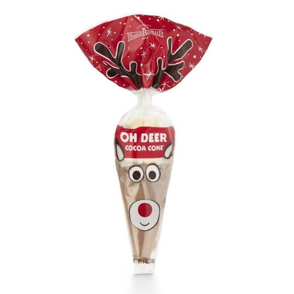 Maud Borup Reindeer Hot Cocoa Cone with Mini Marshmallows, 3.0 oz Seasonal Holiday Treat
