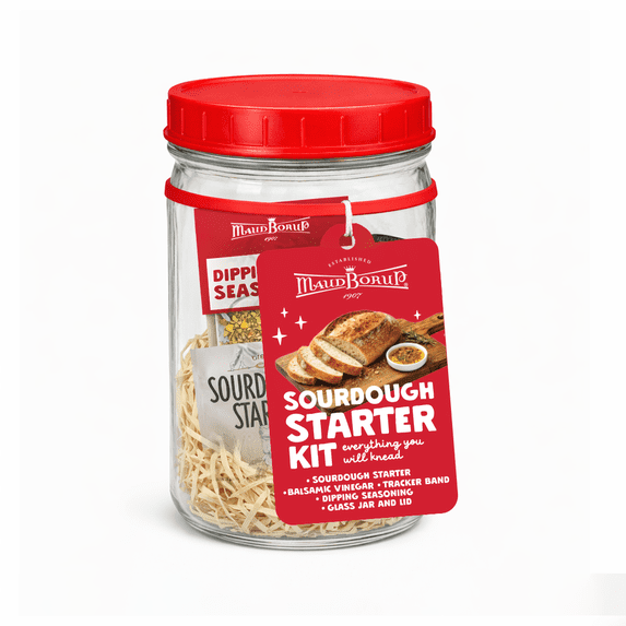 Maud Borup Sourdough Starter Kit with Glass Jar and Tracker Band, 2oz ...