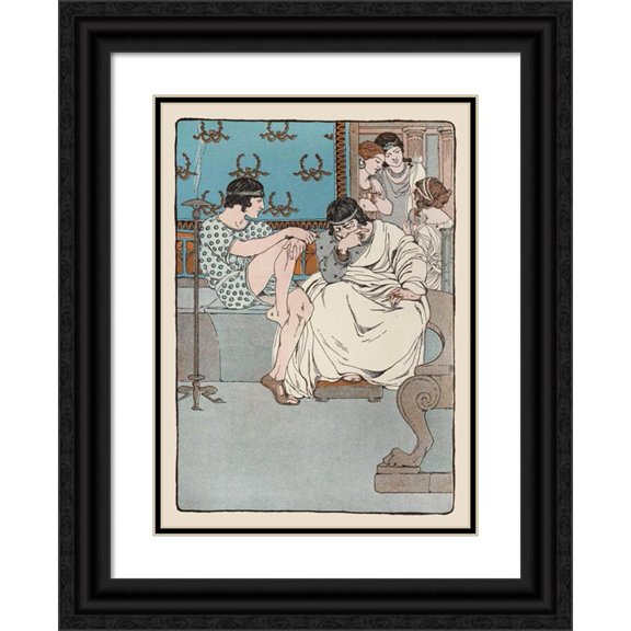Maud Hunt Squire 19x24 Black Ornate Framed Double Matted Museum Art Print Titled: Why Do You Look so Sad, My Uncle (1901)
