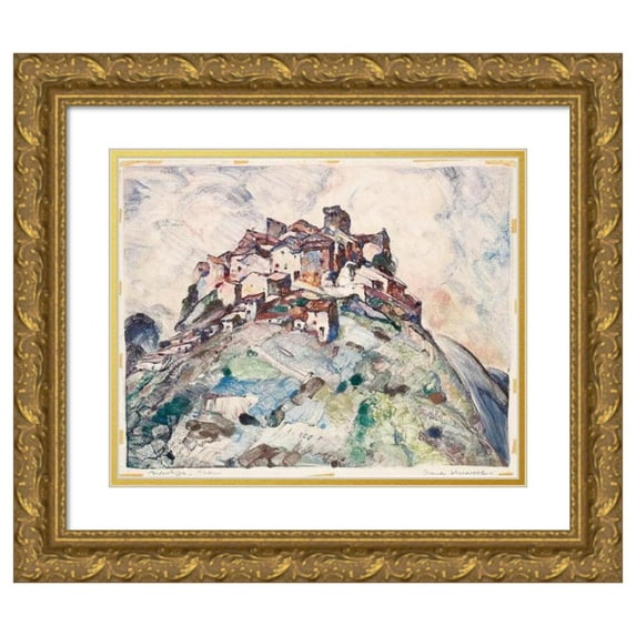 Maud Sherwood 24x20 Gold Ornate Framed and Double Matted Museum Art Print Titled - Trevi (1930)