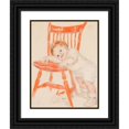 thumbnail image 1 of Maud Tousey Fangel 12x14 Black Ornate Wood Framed Double Matted Museum Art Print Titled: Baby with Chair (1925), 1 of 5