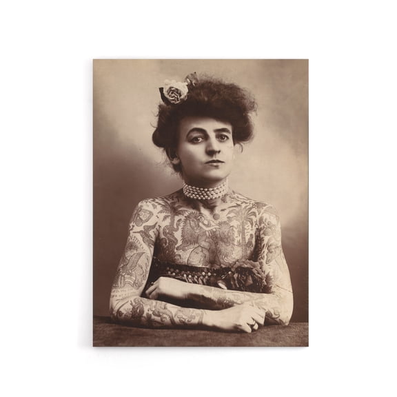 Maud Wagner Trapezist Tattoo Artist Canvas Wall Art Print 24X32"