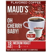Maud's Cherry Flavored Coffee Pods, Oh Cherry Baby, Compatible w/ K-Cup Brewers, 18ct