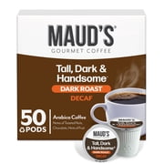 Maud's Decaf Dark Roast Coffee Pods, 50ct, Decaffeinated Coffee in Single Serve Pods – 100% Arabica Beans, Compatible with Keurig K Cups Maker