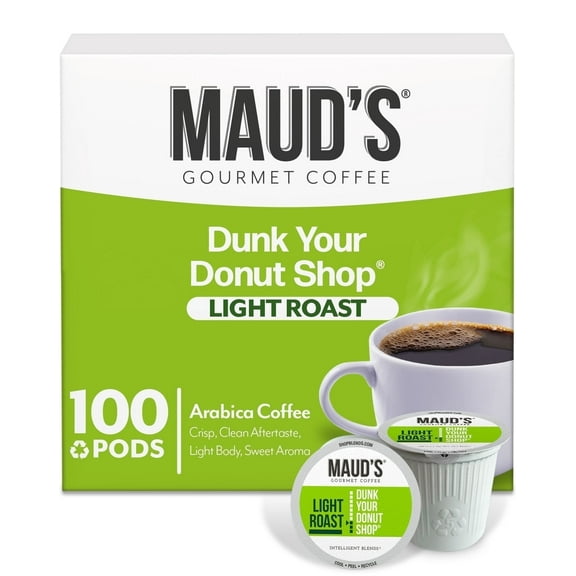 Maud's Donut Shop Coffee Pods, Dunk Your Donut Shop, Compatible w/ K-Cup Brewers, 100ct