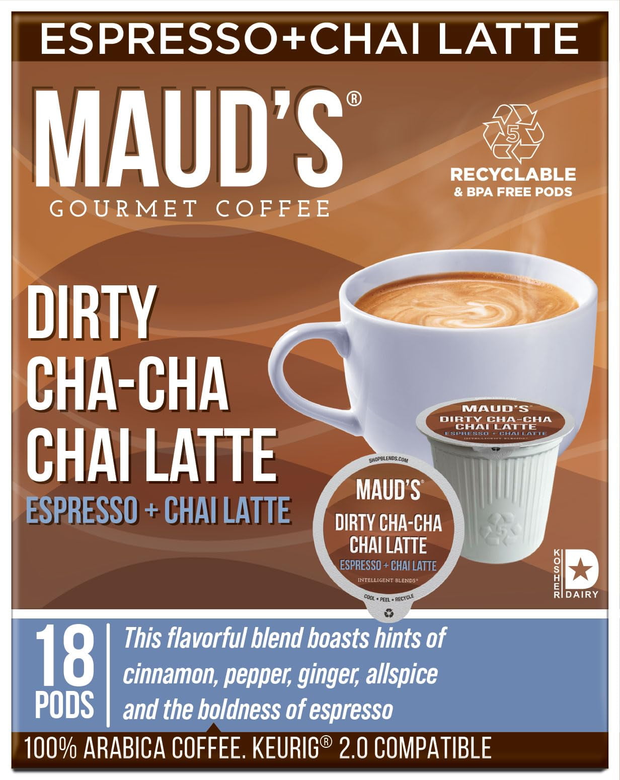 Maud's Espresso & Chai Latte Tea Pods, Dirty Cha Cha Chai Latte