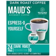 Maud's Espresso Coffee Dark Roast (Espress-O Yourself), 24ct. Recyclable Single Serve Coffee Pods - Richly Satisfying Arabica Beans California Roasted, Keurig Espresso KCup Compatible Including 2.0