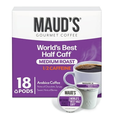 Maud's Half Caff Medium Roast Coffee Pods, Compatible w/ K-Cup Brewers, 18ct