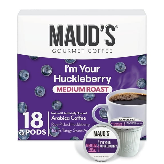 Maud's Huckleberry Coffee Pods, I'm Your Huckleberry, Compatible w/ K-Cup Brewers, 18ct