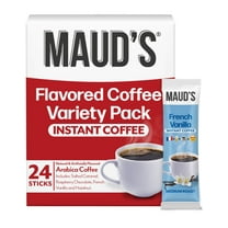 Maud's Instant Flavored Coffee Variety Pack, Flavored Instant Coffee Sticks, 24ct