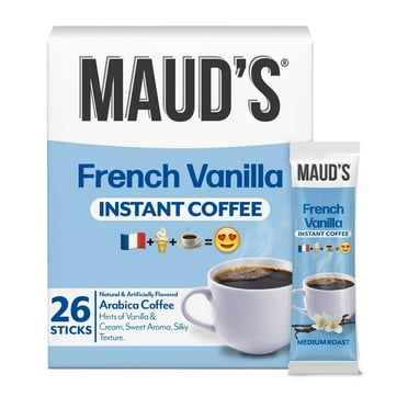 Maud's Instant French Vanilla Coffee Packs, Flavored Instant Coffee Sticks, 26ct