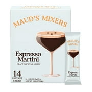Maud's Mixers Espresso Martini Mix, 14 ct, Mocktail Non-Alcoholic Drinks - Made with Real Agave & Coffee - Low Calorie, Low Sugar, Easy to Mix